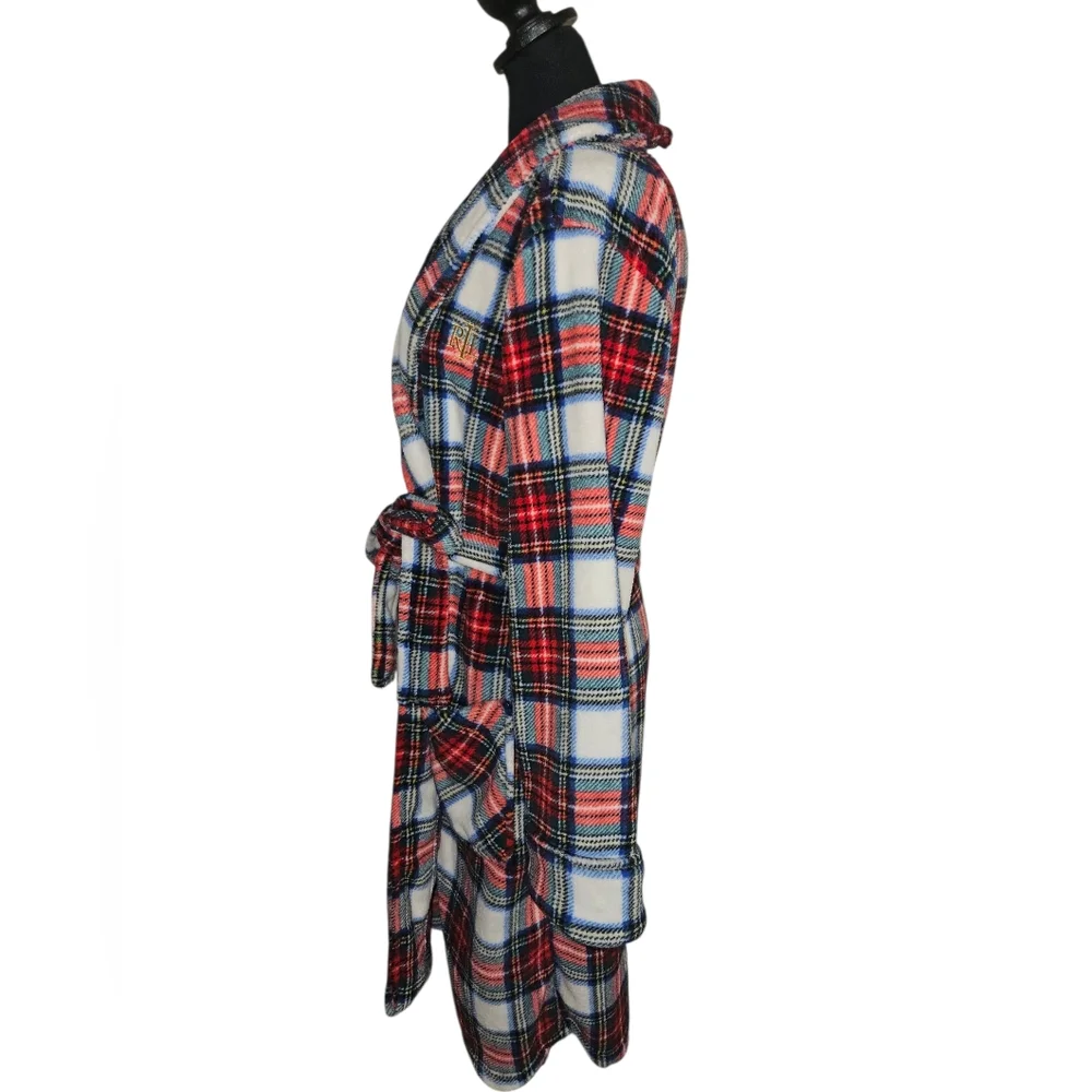 Lauren Ralph Lauren  So Soft Plaid Shawl Wrap Robe Size M